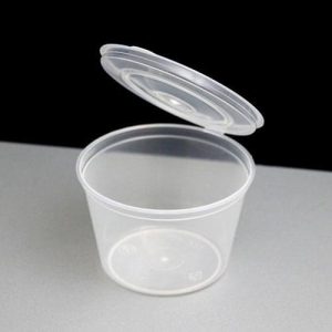 100ml PP Sauce Container w/ Hinged Lid "Magic Plastics"